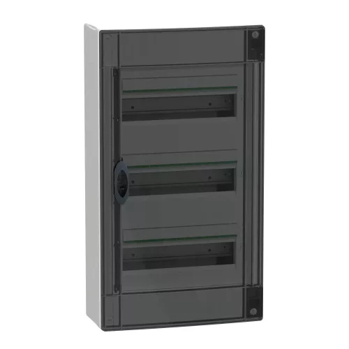 Schneider PrismaSeT XS LVSXR313 elosztószekrény, füstszínű átlátszó ajtó, falon kívüli szerelés, 3x13 modul