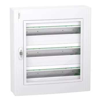 Schneider PrismaSeT XS LVSXR324 elosztószekrény, átlátszó ajtó, falon kívüli szerelés, 3x24 modul