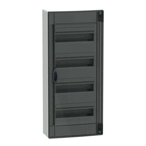 Schneider Electric PrismaSeT XS LVSXR413 falon kívüli elosztó  - 52 modul - 4 sor, füstszínű ajtóval IP40, PE+N sínnel - Méretek : 750x336x123mm - max 90A