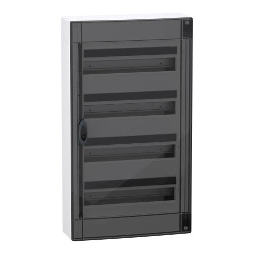 Schneider Electric PrismaSeT XS LVSXR418 falon kívüli elosztó  - 72 modul - 4 sor, füstszínű ajtóval IP40, PE+N sínnel - Méretek : 750x426x125mm - max 125A