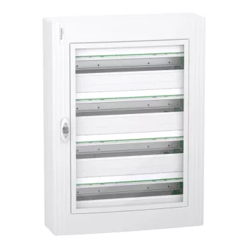 Schneider PrismaSeT XS LVSXR424 elosztószekrény, átlátszó ajtó, falon kívüli szerelés, 4x24 modul