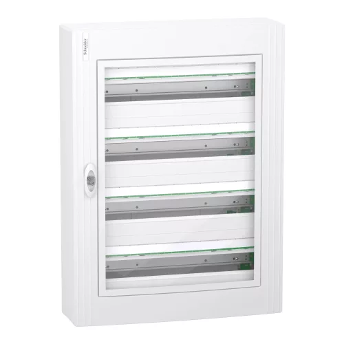 Schneider PrismaSeT XS LVSXR424 elosztószekrény, átlátszó ajtó, falon kívüli szerelés, 4x24 modul