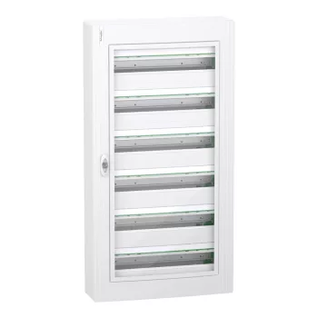 Schneider PrismaSeT XS LVSXR624 elosztószekrény, átlátszó ajtó, falon kívüli szerelés, 6x24 modul