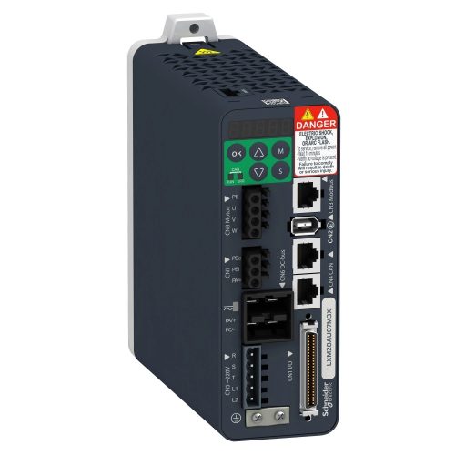 Schneider LXM28AU04M3X Lexium 28 szervohajtás, 400 W, 1/3f, 230 VAC, 1x Modbus, 2x CANopen/CANmotion