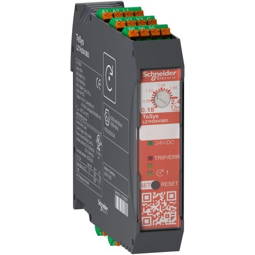 Schneider Electric LZ7H2X43BD TeSys H Safety STO kompakt motorvezérlő 0,75kW 24VDC, rugós