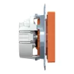 Schneider Electric Merten MEG2302-0302 Feliratozható földelt csatlakozóaljzat 2P+F (dugalj), biztonsági zsaluval, narancs burkolattal, keret nélkül, süllyesztett, rugós bekötés, 16A 250V - System-M (M-Plan / M-Pure / M-Smart)