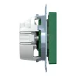 Schneider Electric Merten MEG2302-0304 Feliratozható földelt csatlakozóaljzat 2P+F (dugalj), biztonsági zsaluval, zöld burkolattal, keret nélkül, süllyesztett, rugós bekötés, 16A 250V - System-M (M-Plan / M-Pure / M-Smart)