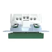 Schneider Electric Merten MEG2302-0304 Feliratozható földelt csatlakozóaljzat 2P+F (dugalj), biztonsági zsaluval, zöld burkolattal, keret nélkül, süllyesztett, rugós bekötés, 16A 250V - System-M (M-Plan / M-Pure / M-Smart)