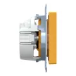 Schneider Electric Merten MEG2302-0307 Feliratozható földelt csatlakozóaljzat 2P+F (dugalj), biztonsági zsaluval, sárga burkolattal, keret nélkül, süllyesztett, rugós bekötés, 16A 250V - System-M (M-Plan / M-Pure / M-Smart)