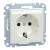 Schneider Electric Merten MEG2302-0319 Feliratozható földelt csatlakozóaljzat 2P+F (dugalj), biztonsági zsaluval, polárfehér burkolattal, keret nélkül, süllyesztett, rugós bekötés, 16A 250V - System-M (M-Plan / M-Pure / M-Smart)