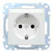 Schneider Electric Merten MEG2302-0325 Feliratozható földelt csatlakozóaljzat 2P+F (dugalj), biztonsági zsaluval, aktívfehér burkolattal, keret nélkül, süllyesztett, rugós bekötés, 16A 250V - System-M (M-Plan / M-Pure / M-Smart)