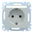 Schneider Electric Merten MEG2302-0329 Feliratozható földelt csatlakozóaljzat 2P+F (dugalj), biztonsági zsaluval, szürke burkolattal, keret nélkül, süllyesztett, rugós bekötés, 16A 250V - System-M (M-Plan / M-Pure / M-Smart)
