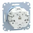 Schneider Electric Merten MEG2302-0329 Feliratozható földelt csatlakozóaljzat 2P+F (dugalj), biztonsági zsaluval, szürke burkolattal, keret nélkül, süllyesztett, rugós bekötés, 16A 250V - System-M (M-Plan / M-Pure / M-Smart)