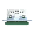 Schneider Electric Merten MEG2303-0304 Feliratozható földelt csatlakozóaljzat 2P+F (dugalj), biztonsági zsaluval, jelzőfénnyel, zöld burkolattal, keret nélkül, süllyesztett, rugós bekötés, 16A 250V - System-M (M-Plan / M-Pure / M-Smart)