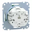 Schneider Electric Merten MEG2303-0304 Feliratozható földelt csatlakozóaljzat 2P+F (dugalj), biztonsági zsaluval, jelzőfénnyel, zöld burkolattal, keret nélkül, süllyesztett, rugós bekötés, 16A 250V - System-M (M-Plan / M-Pure / M-Smart)
