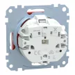 Schneider Electric Merten MEG2303-0306 Feliratozható földelt csatlakozóaljzat 2P+F (dugalj), biztonsági zsaluval, jelzőfénnyel, piros burkolattal, keret nélkül, süllyesztett, rugós bekötés, 16A 250V - System-M (M-Plan / M-Pure / M-Smart)