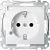 Schneider Electric Merten MEG2303-0419 Feliratozható földelt csatlakozóaljzat 2P+F (dugalj), biztonsági zsaluval, jelzőfénnyel, mattfehér burkolattal, keret nélkül, süllyesztett, rugós bekötés, 16A 250V - System-M (M-Plan / M-Pure / M-Smart)