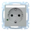 Schneider Electric Merten MEG2305-0460 Földelt csatlakozóaljzat 2P+F (dugalj), biztonsági zsaluval, túlfeszültség-korlátozóval, alumínium burkolattal, keret nélkül, süllyesztett, 16A 250V - System-M (M-Plan / M-Pure / M-Smart)