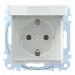 Schneider Electric Merten MEG2310-0325 Földelt csatlakozóaljzat 2P+F (dugalj), biztonsági zsaluval, csapófedéllel, aktívfehér burkolattal, keret nélkül, süllyesztett, rugós bekötés, 16A 250V - System-M (M-Plan / M-Pure / M-Smart)