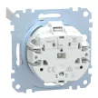 Schneider Electric Merten MEG2310-0325 Földelt csatlakozóaljzat 2P+F (dugalj), biztonsági zsaluval, csapófedéllel, aktívfehér burkolattal, keret nélkül, süllyesztett, rugós bekötés, 16A 250V - System-M (M-Plan / M-Pure / M-Smart)