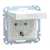 Schneider Electric Merten MEG2311-0325 Földelt csatlakozóaljzat 2P+F (dugalj), csapófedéllel, aktívfehér burkolattal, keret nélkül, süllyesztett, rugós bekötés, 16A 250V - System-M (M-Plan / M-Pure / M-Smart)