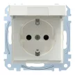 Schneider Electric Merten MEG2312-0319 Feliratozható földelt csatlakozóaljzat 2P+F (dugalj), csapófedéllel, polárfehér burkolattal, keret nélkül, süllyesztett, rugós bekötés, 16A 250V - System-M (M-Plan / M-Pure / M-Smart)