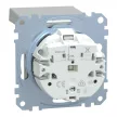 Schneider Electric Merten MEG2312-0460 Feliratozható földelt csatlakozóaljzat 2P+F (dugalj), csapófedéllel, alumínium burkolattal, keret nélkül, süllyesztett, rugós bekötés, 16A 250V - System-M (M-Plan / M-Pure / M-Smart)