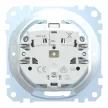 Schneider Electric Merten MEG2314-0319 Földelt csatlakozóaljzat 2P+F (dugalj), vízmentes (IP44), biztonsági zsaluval, csapófedéllel, polárfehér burkolattal, keret nélkül, süllyesztett, rugós bekötés, 16A 250V - System-M (M-Plan / M-Pure / M-Smart)