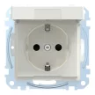 Schneider Electric Merten MEG2314-0319 Földelt csatlakozóaljzat 2P+F (dugalj), vízmentes (IP44), biztonsági zsaluval, csapófedéllel, polárfehér burkolattal, keret nélkül, süllyesztett, rugós bekötés, 16A 250V - System-M (M-Plan / M-Pure / M-Smart)