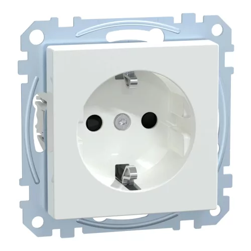 Schneider Electric Merten MEG2350-0325 Földelt csatlakozóaljzat 2P+F (dugalj), biztonsági zsaluval, számítógép szimbólummal, aktívfehér burkolattal, keret nélkül, süllyesztett, rugós bekötés, 16A 250V - System-M (M-Plan / M-Pure / M-Smart)