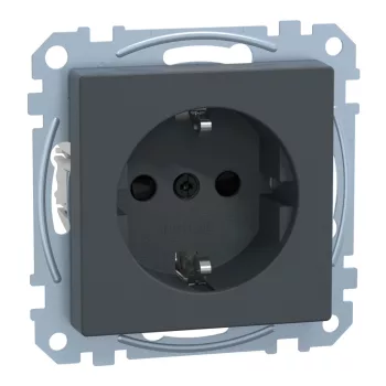   Schneider Electric Merten MEG2351-0414 Földelt csatlakozóaljzat 2P+F (dugalj), biztonsági zsaluval, ruhaszárító gép szimbólummal, antracit burkolattal, keret nélkül, süllyesztett, rugós bekötés, 16A 250V - System-M (M-Plan / M-Pure / M-Smart)