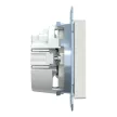 Schneider Electric Merten MEG2352-0319 Földelt csatlakozóaljzat 2P+F (dugalj), biztonsági zsaluval, mosógép szimbólummal, polárfehér burkolattal, keret nélkül, süllyesztett, rugós bekötés, 16A 250V - System-M (M-Plan / M-Pure / M-Smart)