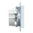Schneider Electric Merten MEG2352-0325 Földelt csatlakozóaljzat 2P+F (dugalj), biztonsági zsaluval, mosógép szimbólummal, aktívfehér burkolattal, keret nélkül, süllyesztett, rugós bekötés, 16A 250V - System-M (M-Plan / M-Pure / M-Smart)