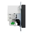 Schneider Electric Merten MEG2367-0403 Földelt csatlakozóaljzat 2P+F (dugalj), biztonsági zsaluval, USB A+C töltővel, fekete burkolattal, keret nélkül, süllyesztett, rugós bekötés, 16A 250V - System-M (M-Plan / M-Pure / M-Smart)
