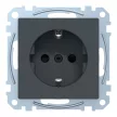 Schneider Electric Merten MEG2400-0414 Földelt csatlakozóaljzat 2P+F (dugalj), biztonsági zsaluval, antracit burkolattal, keret nélkül, süllyesztett, csavaros bekötés, 16A 250V - System-M (M-Plan / M-Pure / M-Smart)
