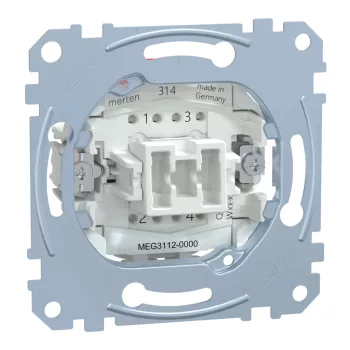   Schenider Electric Merten MEG3112-0000 kétpólusú kapcsoló betét (102), burkolat és keret nélkül, rugós bekötés, süllyesztett, 10A 250V
