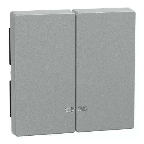 Schneider Electric Merten MEG3420-0460 dupla billentyű fényjelzős funkciókhoz alumínium - System-M (M-Plan / M-Pure / M-Smart)