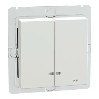   Schneider Electric Merten MEG3424-0319 IP44-es dupla billentyű fényjelzős funkciókhoz polárfehér - System-M (M-Plan / M-Pure / M-Smart)