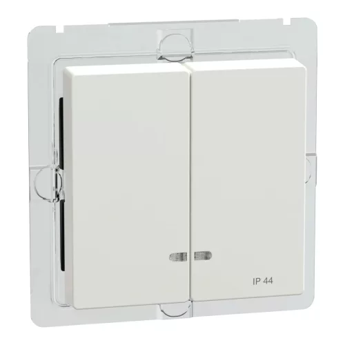 Schneider Electric Merten MEG3424-0319 IP44-es dupla billentyű fényjelzős funkciókhoz polárfehér - System-M (M-Plan / M-Pure / M-Smart)