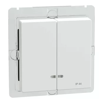   Schneider Electric Merten MEG3424-0325 IP44-es dupla billentyű fényjelzős funkciókhoz aktívfehér - System-M (M-Plan / M-Pure / M-Smart)