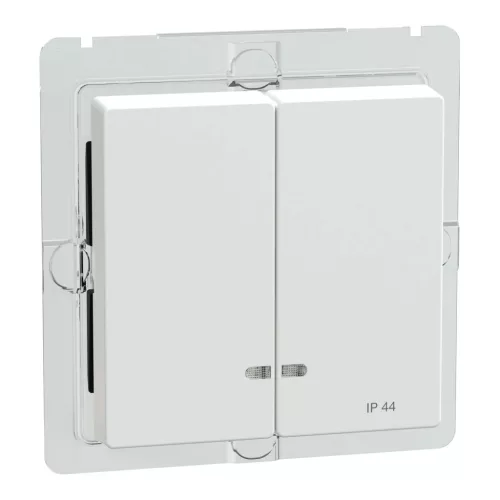 Schneider Electric Merten MEG3424-0325 IP44-es dupla billentyű fényjelzős funkciókhoz aktívfehér - System-M (M-Plan / M-Pure / M-Smart)
