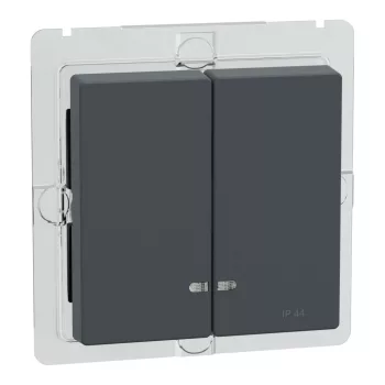   Schneider Electric Merten MEG3424-0414 IP44-es dupla billentyű fényjelzős funkciókhoz antracit - System-M (M-Plan / M-Pure / M-Smart)