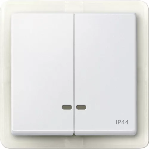 Schneider Electric Merten MEG3424-0419 IP44-es dupla billentyű fényjelzős funkciókhoz mattfehér - System-M (M-Plan / M-Pure / M-Smart)