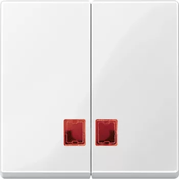 Schneider Electric Merten MEG3456-0319 Dupla billentyű, piros fényjelző ablakokkal, System-M, polárfehér
