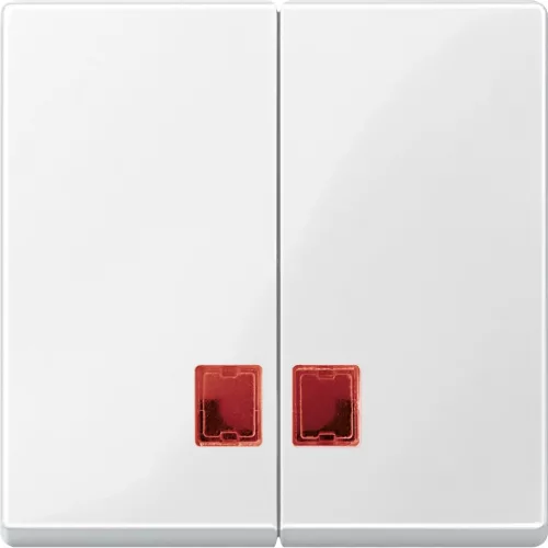 Schneider Electric Merten MEG3456-0319 Dupla billentyű, piros fényjelző ablakokkal, System-M, polárfehér