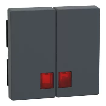 Schneider Electric Merten MEG3456-0414 Dupla billentyű, piros fényjelző ablakokkal, System-M, antracit