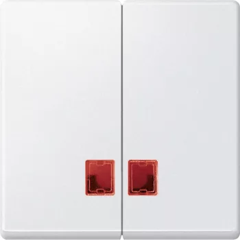 Schneider Electric Merten MEG3456-0419 Dupla billentyű, piros fényjelző ablakokkal, System-M, mattfehér