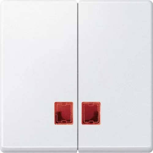 Schneider Electric Merten MEG3456-0419 Dupla billentyű, piros fényjelző ablakokkal, System-M, mattfehér