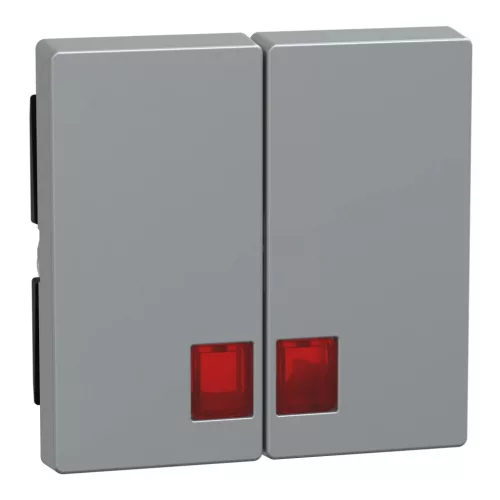 Schneider Electric Merten MEG3456-0460 Dupla billentyű, piros fényjelző ablakokkal, System-M, alumínium