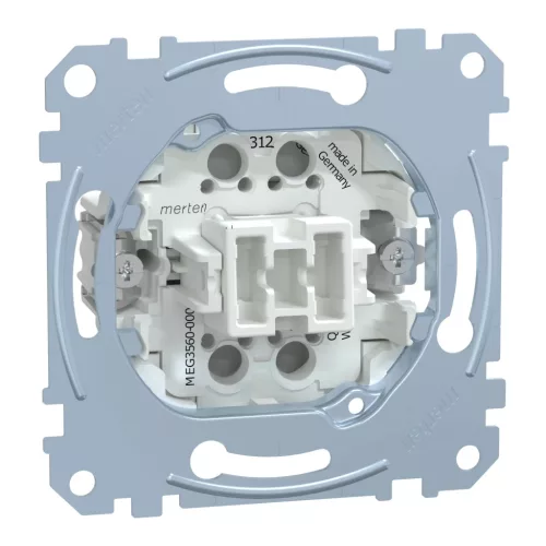 Schenider Electric Merten MEG3560-0000 egypólusú nyomó, záróérintkezős (NO) betét (N101), jelzőfénnyel, burkolat és keret nélkül, csavaros bekötés, süllyesztett, 16A 250V